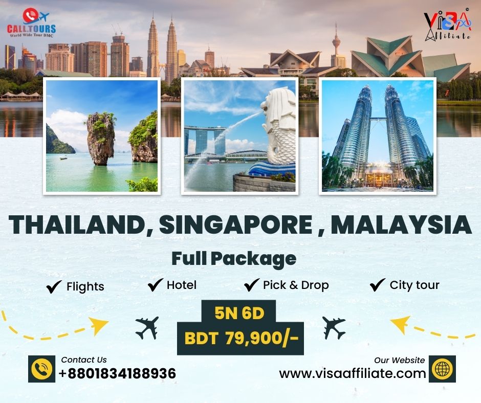 6N & 7D Thailand, Singapore, Malaysia full tour package